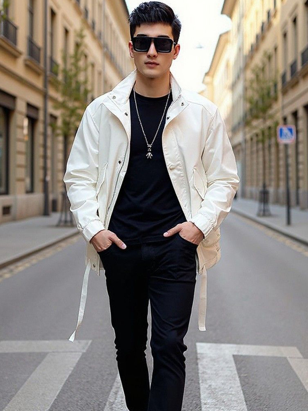 Mast & Harbour Men Stand Collar Solid Tailored Shacket