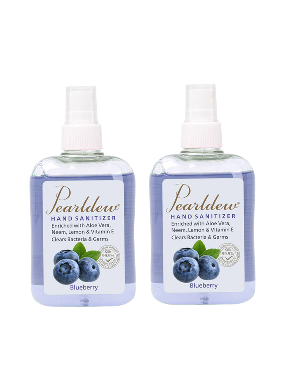 Pearldew Set Of 2 Blueberry Hand Sanitizer With Aloe Vera - 250 ml Each