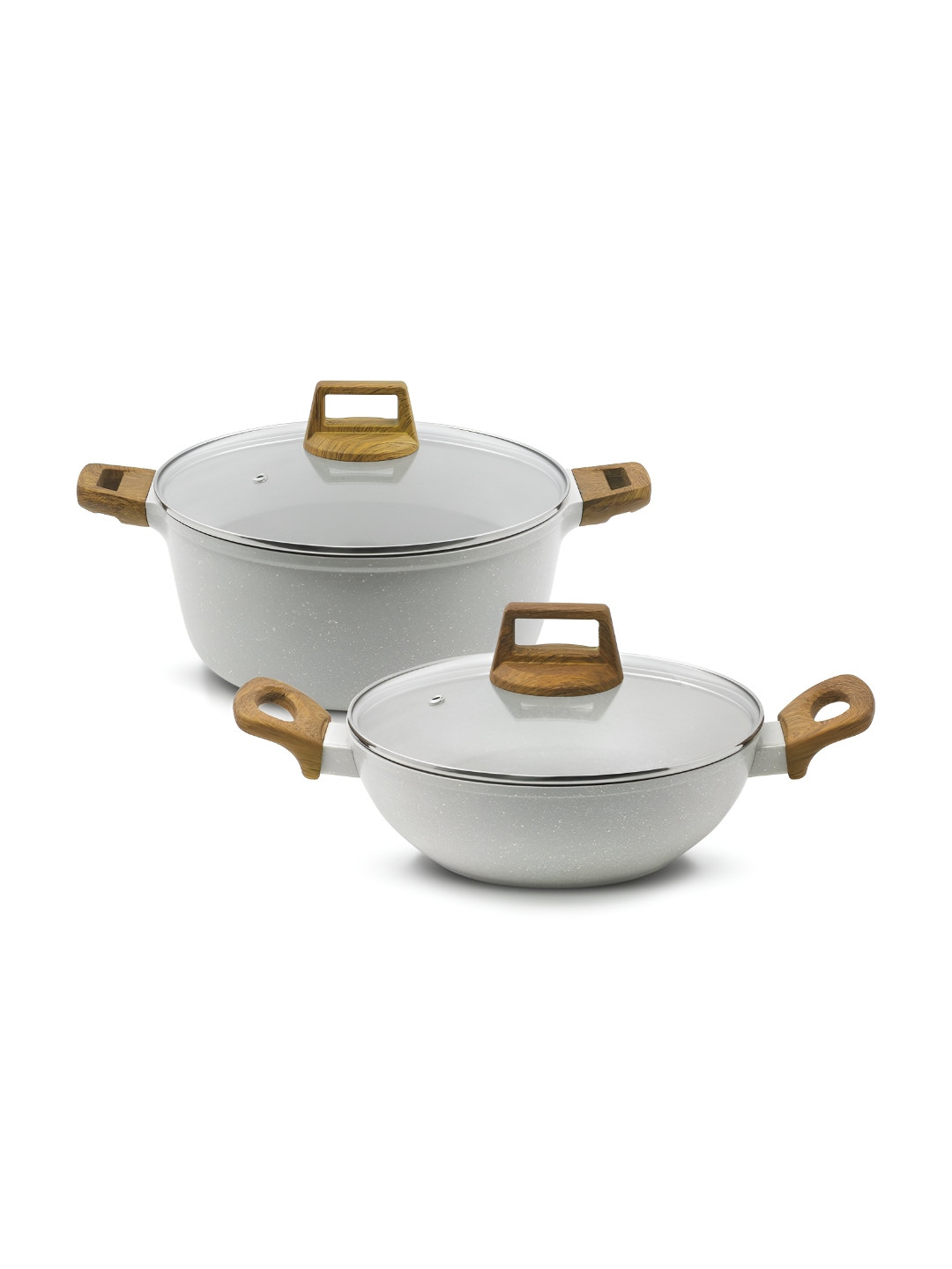 BERGNER White 2 Pieces Aluminium Cookware Set