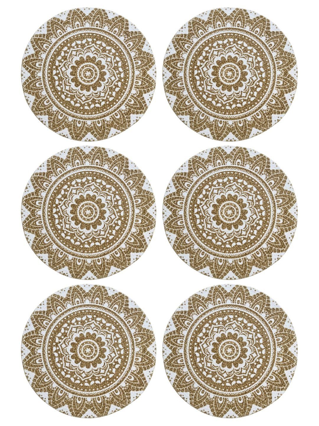 ROUGH ROAD STORE Set Of 6 Cotton Round Table Placemats