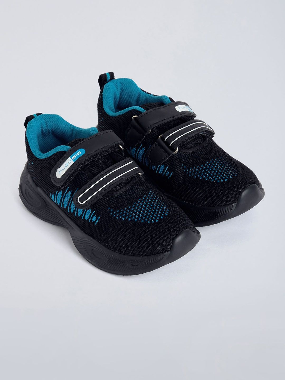 Hopscotch Boys Textile Textured Velcro Closure Sneakers