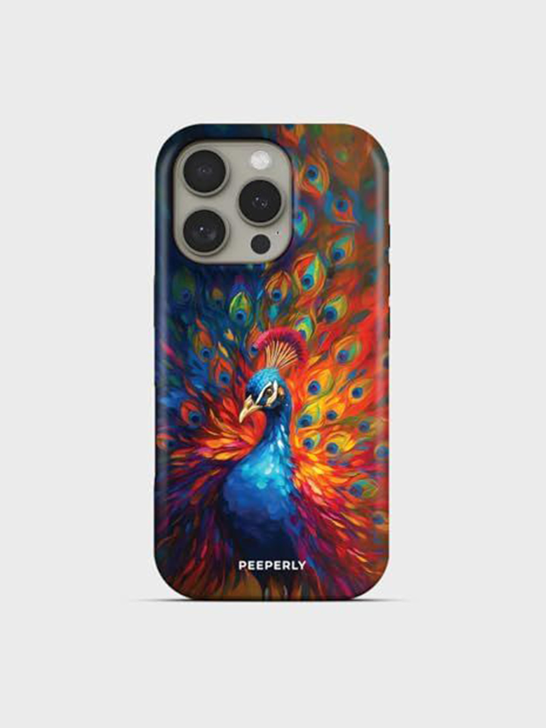 PEEPERLY Unisex iPhone 13 Pro Max Quirky Impact Resistant Pecock Fire Back Case