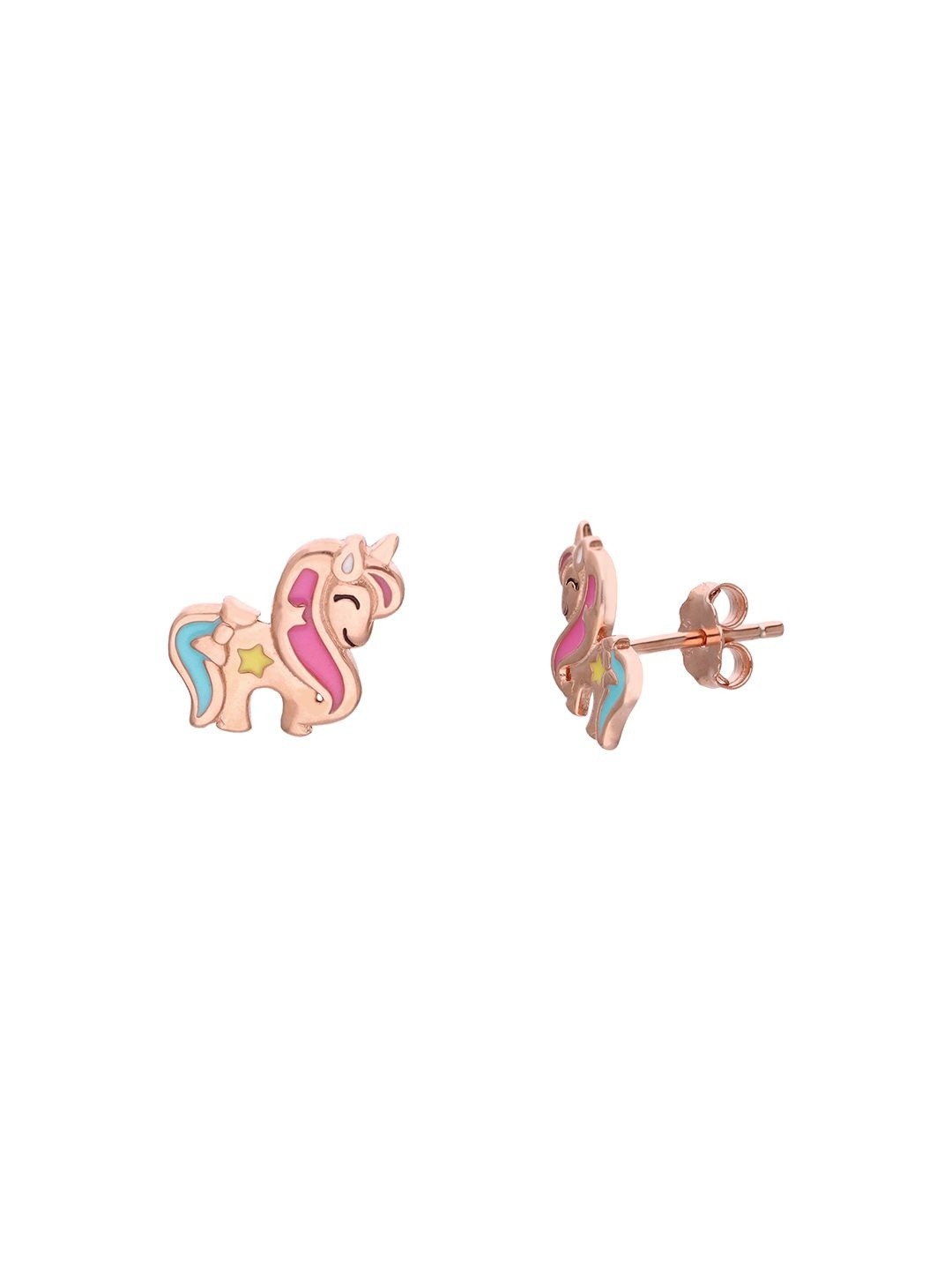 KAI JEWEL Sterling Silver Rose Gold Plated Animal Shaped Studs Earrings