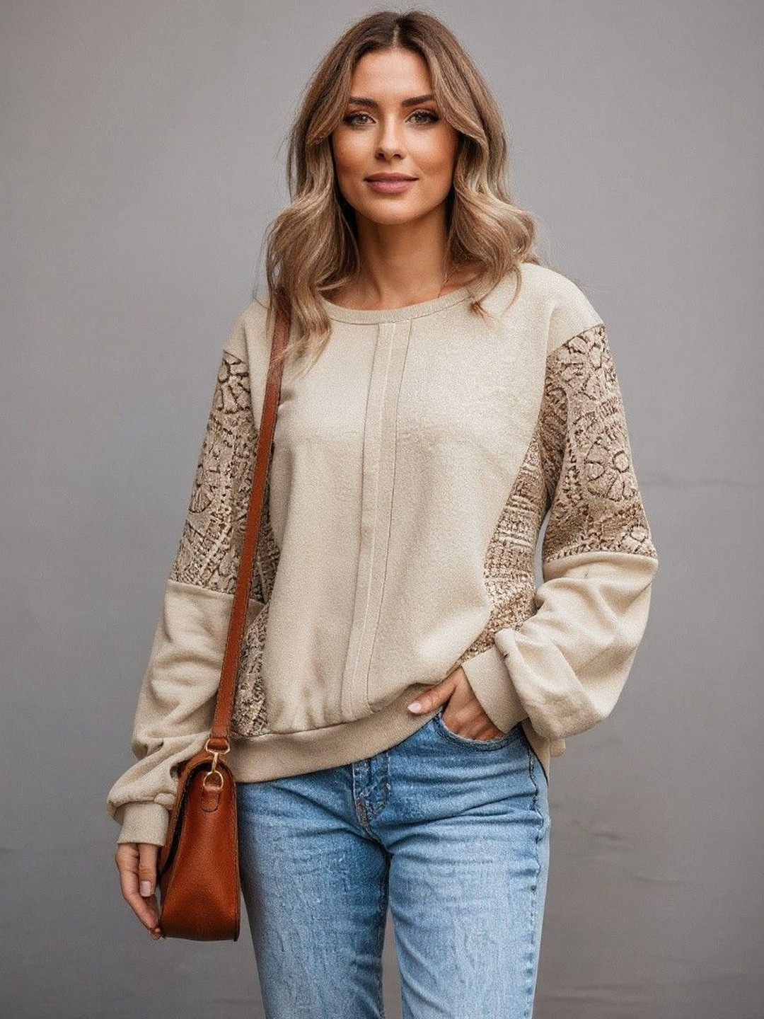 HERE&NOW Women Crochet Detail Drop Shoulder Sweaters
