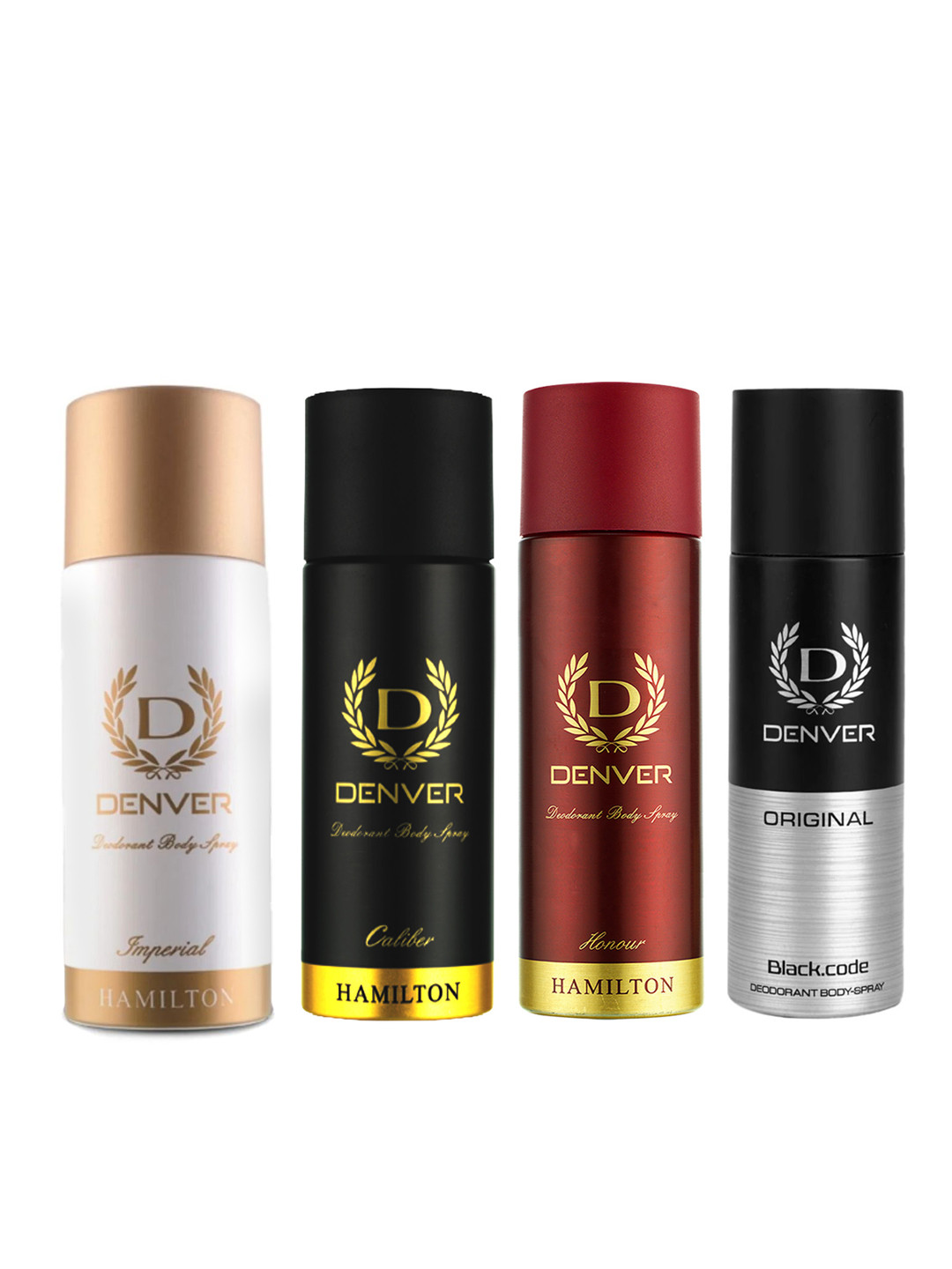 Denver Men Set of 4 Deodorant 50 ml each - Honour + Caliber + Black Code + Imperial
