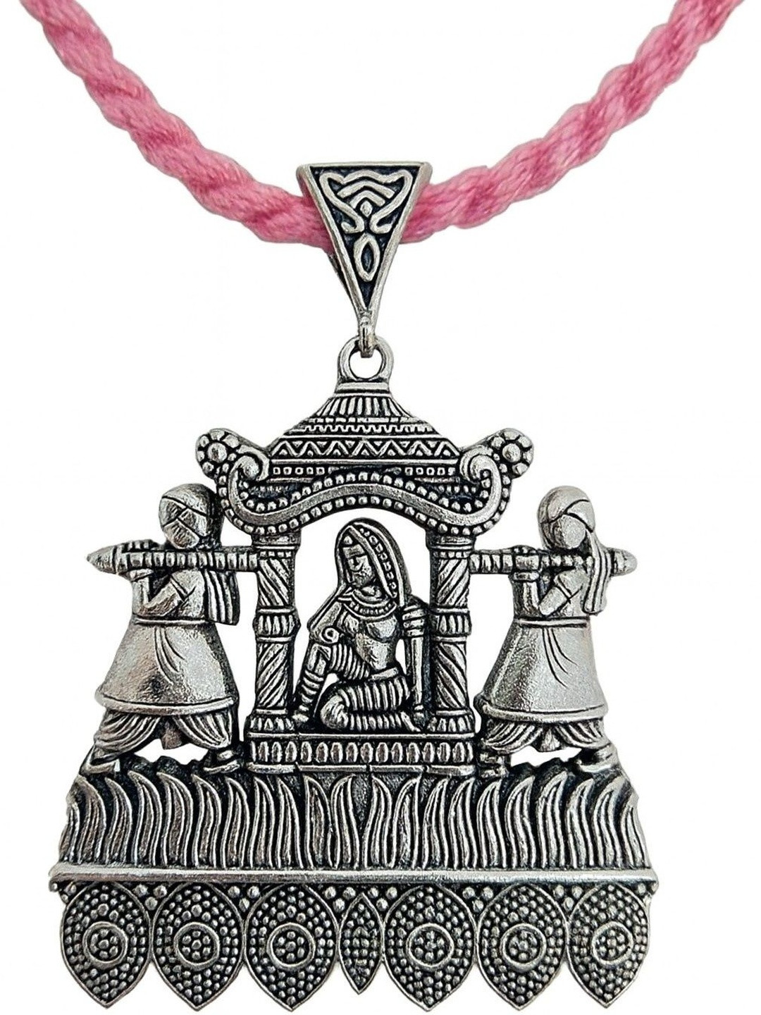 athizay  German Silver  Statement Necklace