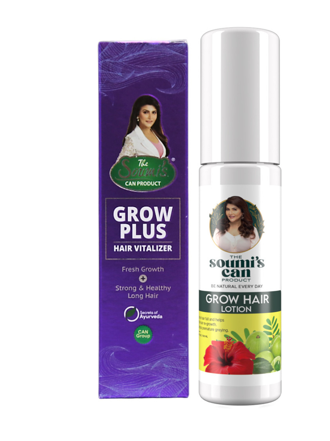 THE SOUMI'S CAN PRODUCT Set of Grow Plus Hair Vitalizer & Grow Hair Lotion - 100ml Each