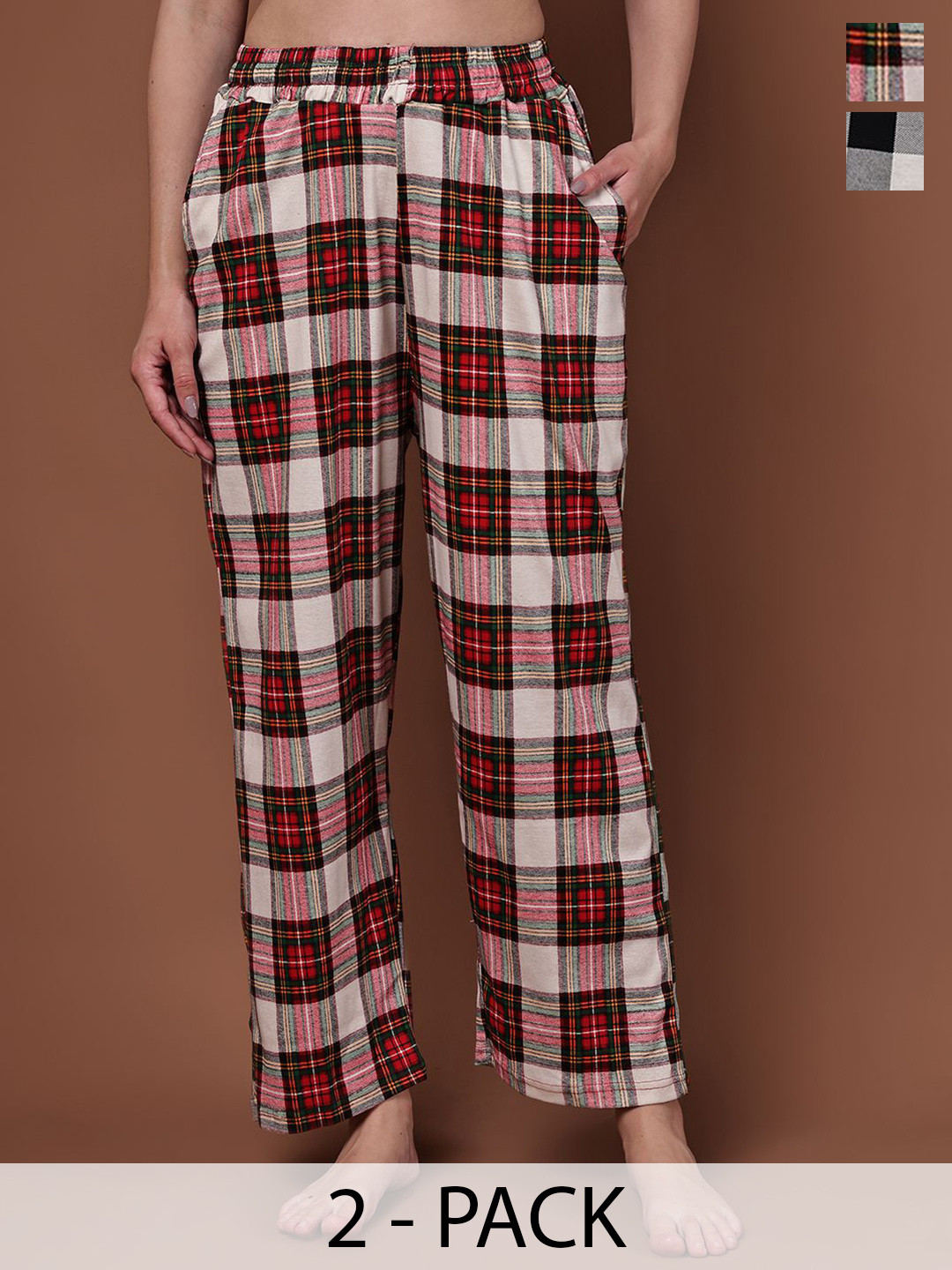 Valles365 by S.C. Women Pack Of 2 Cotton Drawstring Lounge Pants