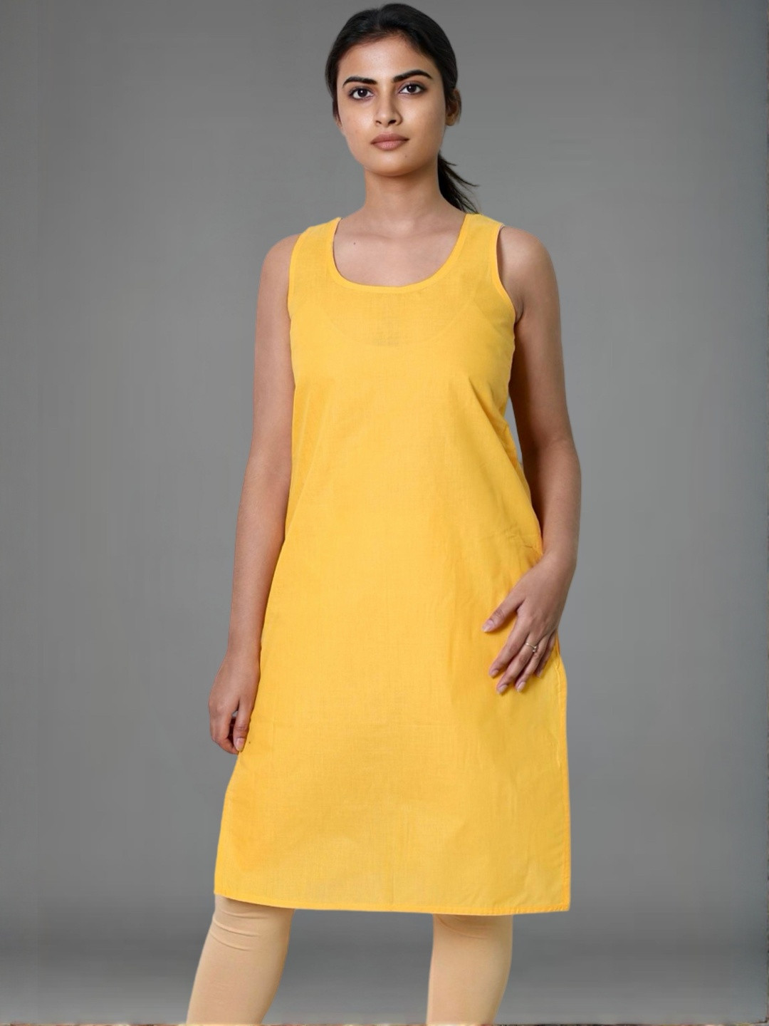 myplusfashion Women Pack of 2 Cotton Long Camisole Slip Or Sameej