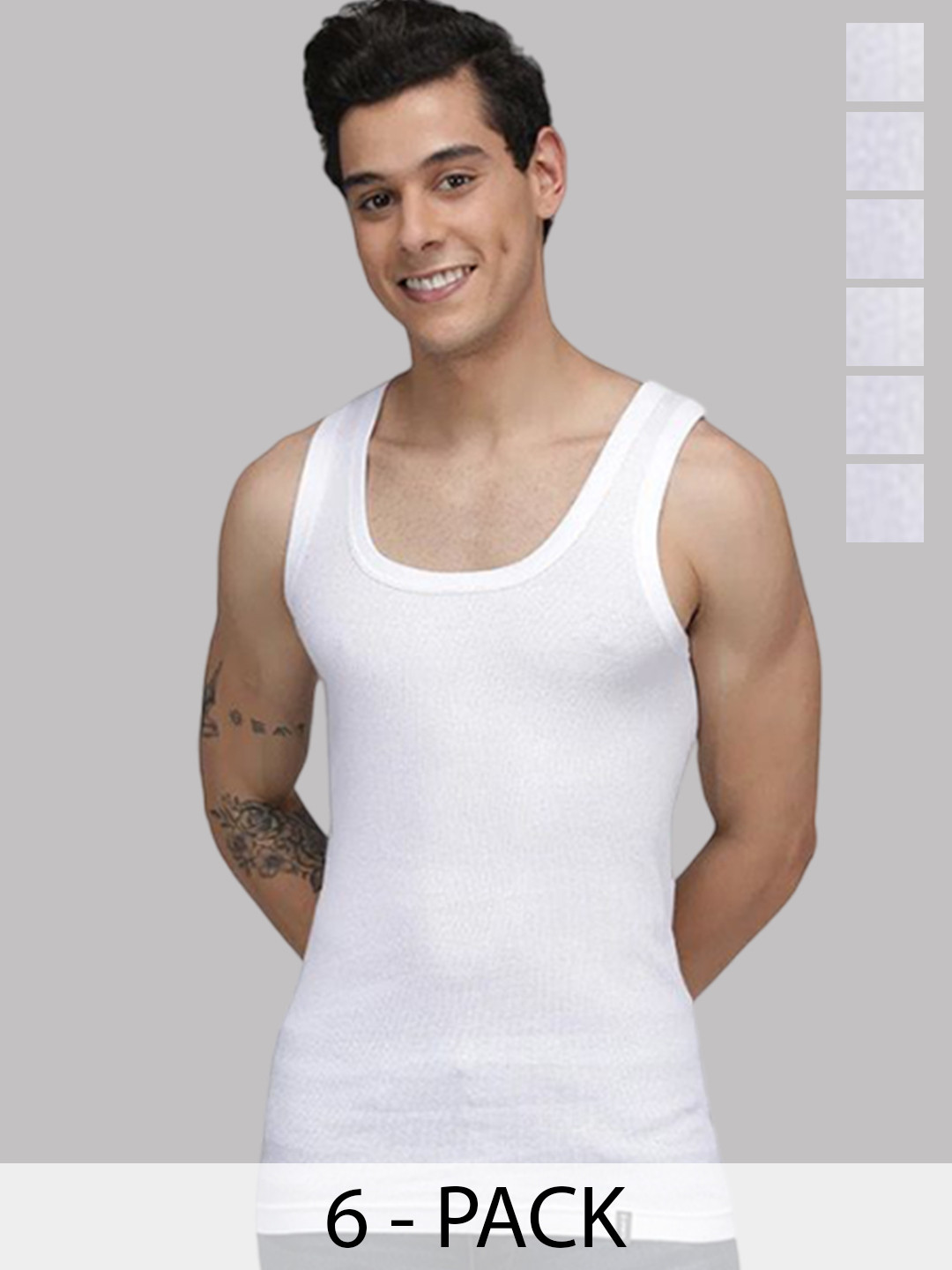 Sporto by Macho Men Pack Of 6 Pure Cotton Undershirt Innerwear Vests