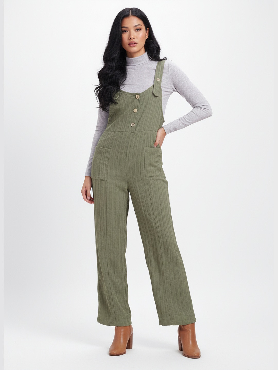 DressBerry Textured Basic Jumpsuit