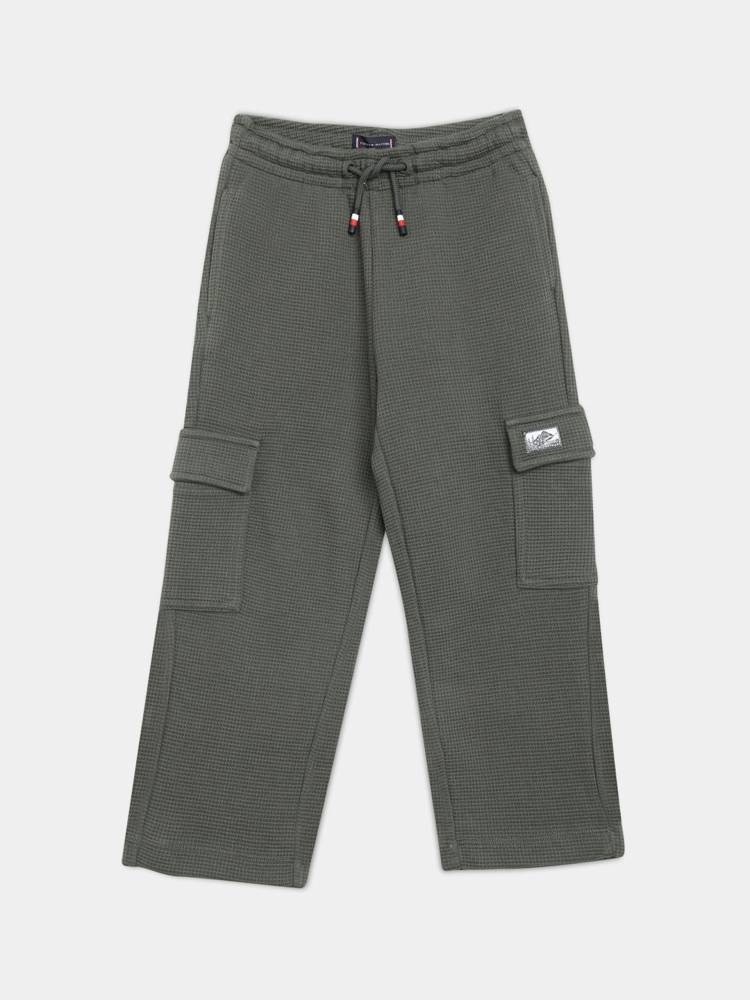 Tommy Hilfiger Boys Textured Cotton Mid Rise Regular Fit Cargos Track Pants