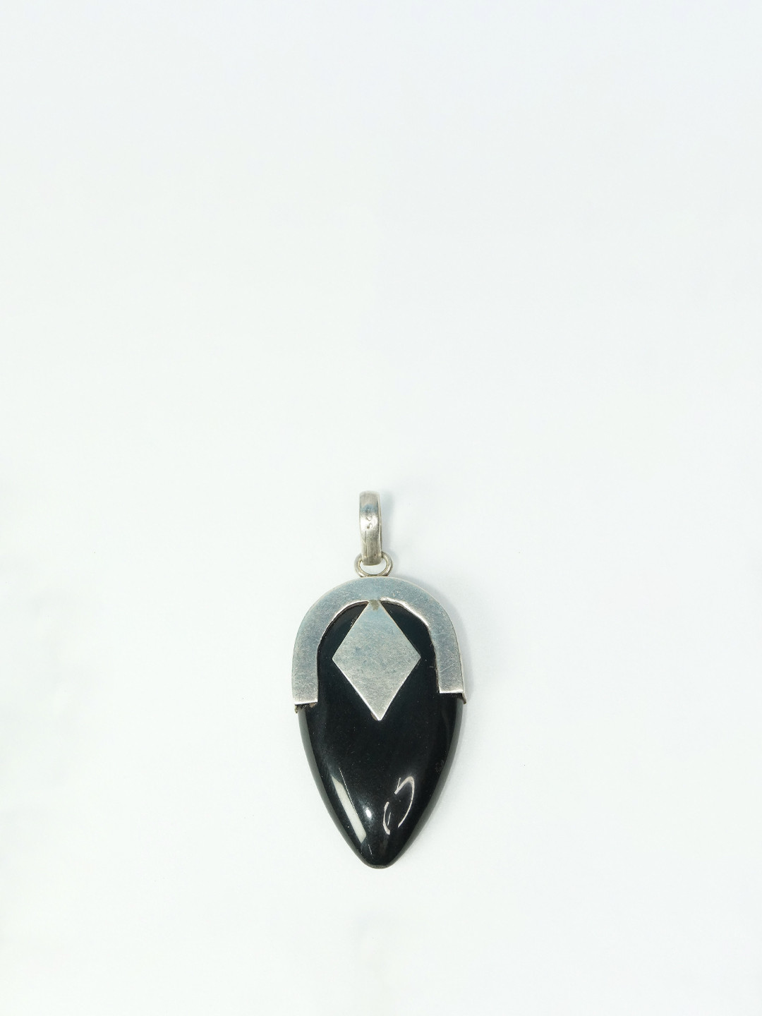 Love Rocks Silver Black Onyx Big Drop Pendant