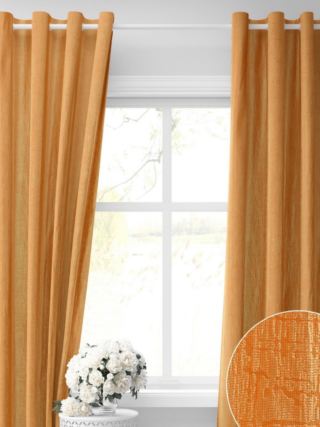 GEET CREATIONS Gold Room Darkening Door Curtain