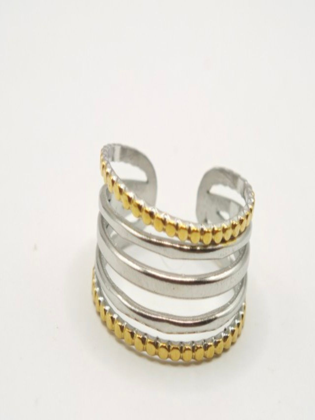 SAPRAA TRENDS Anti Tarnish Staineless Steel Statement Adjustable Ring