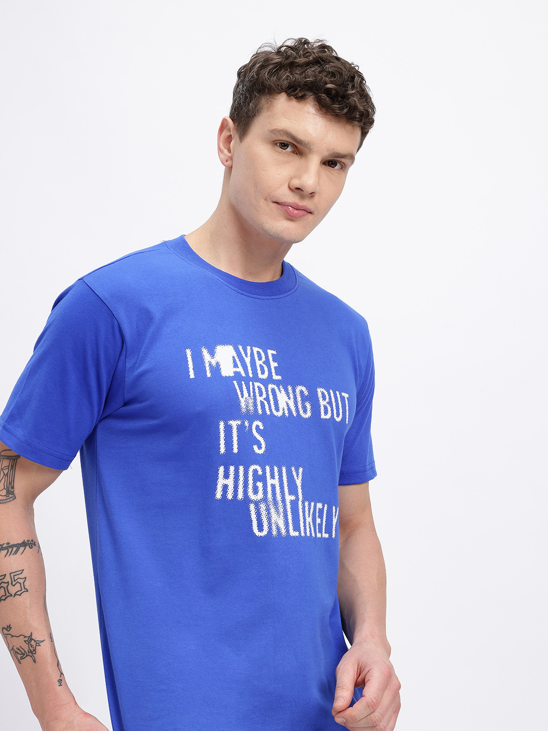 glitchez Typography Printed T-shirt