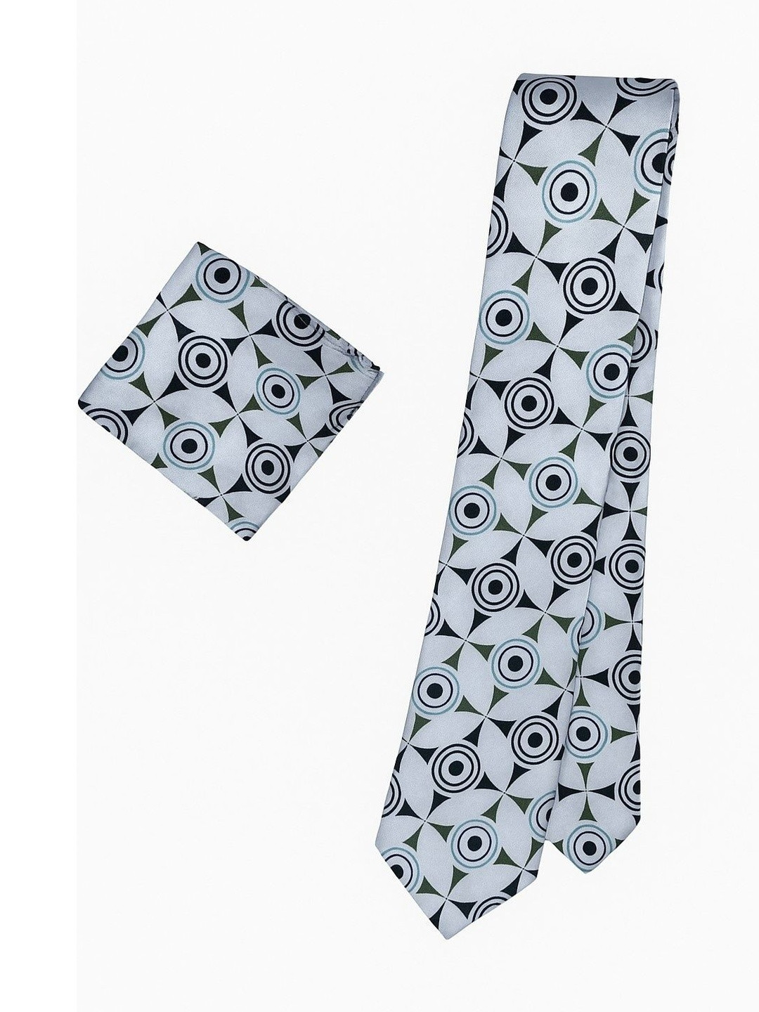 CALIXTO Unisex Long silky Satin Printed Scarf with Matching Pocket Square