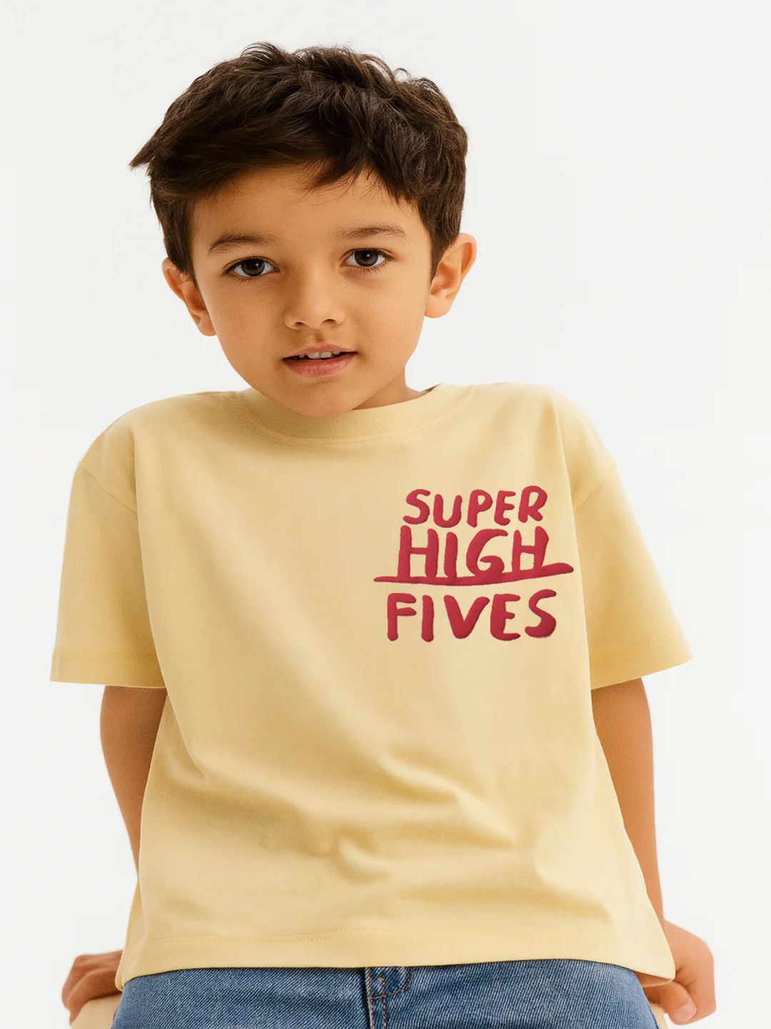 Short Kicks Boys Graphic Printed Drop-Shoulder Regular Fit Cotton T-shirt
