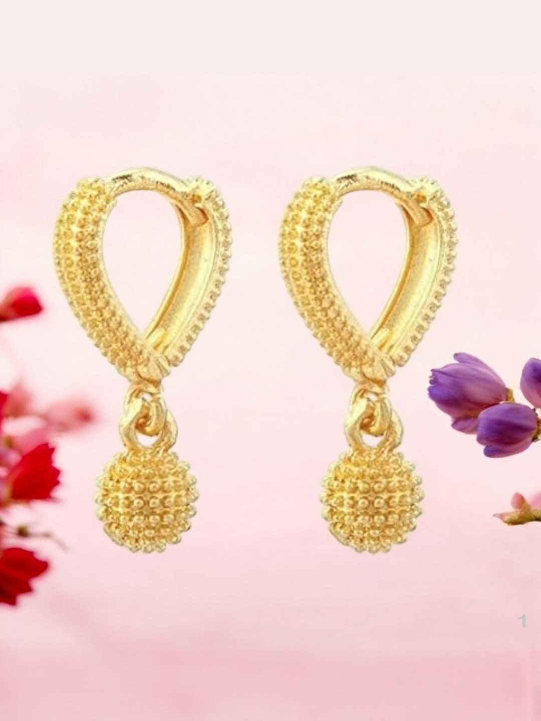 SHREE KRISHNA SHOPPING Women Contemporary Brass Hoop Earrings