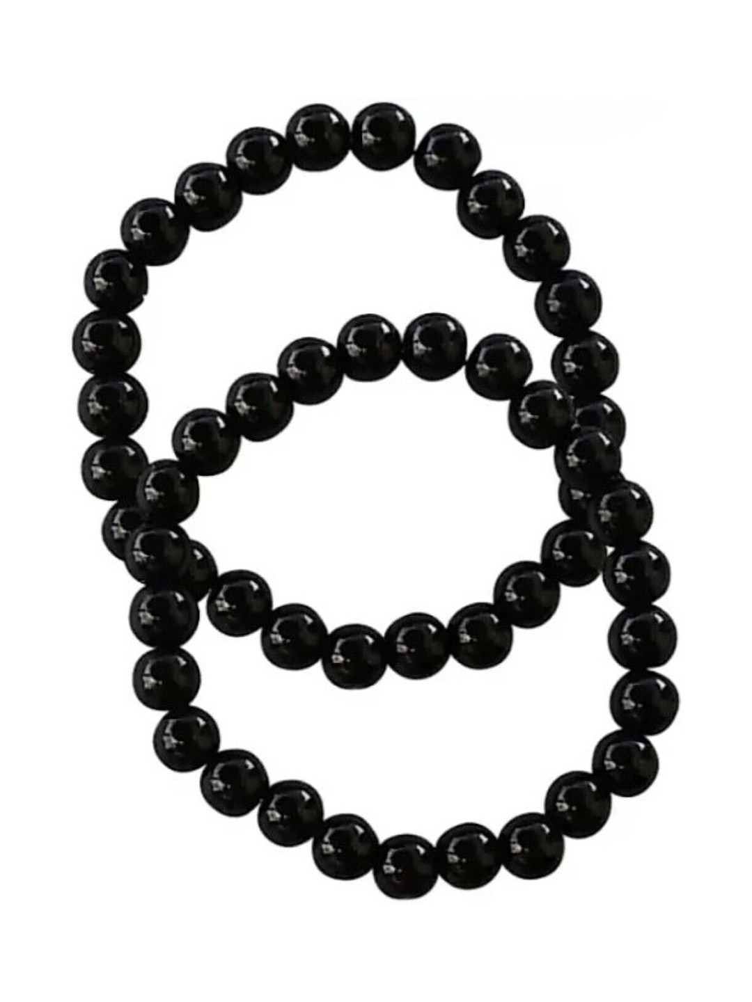 Sukhad Unisex Set Of 2 Artificial Beaded Wooded Elasticated Bracelets