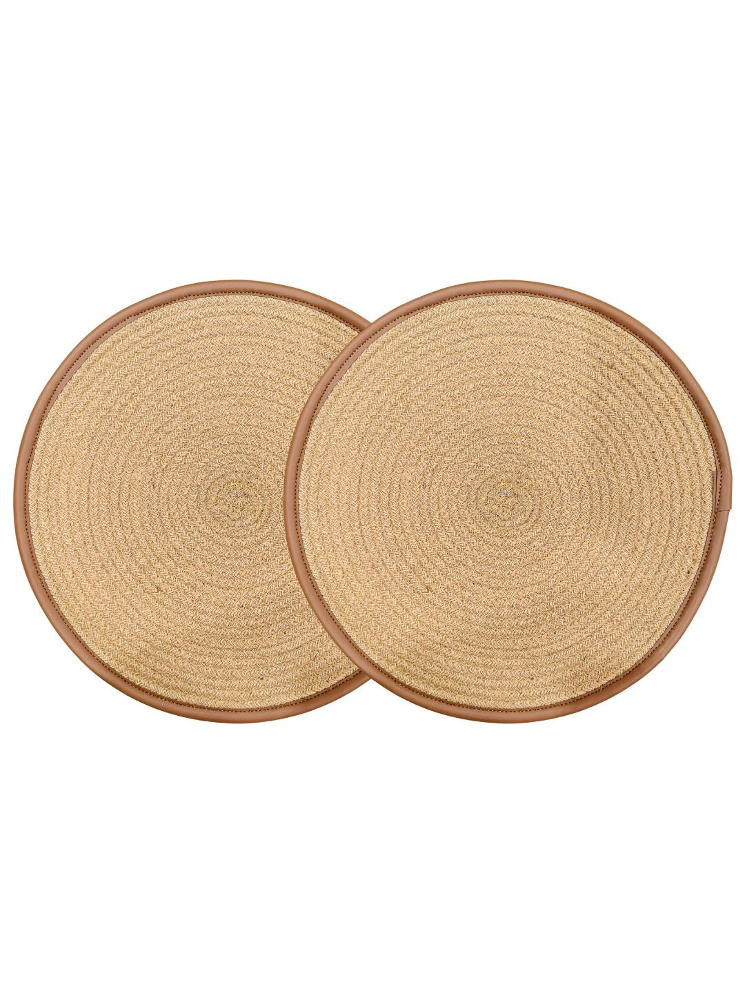 ROUGH ROAD STORE Set of 2 Cotton & Jute Round Table Placemat
