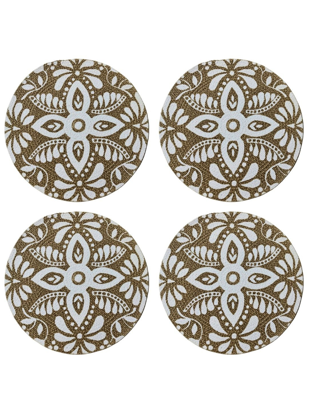 ROUGH ROAD STORE Set of 4 Cotton Round Table Placemats