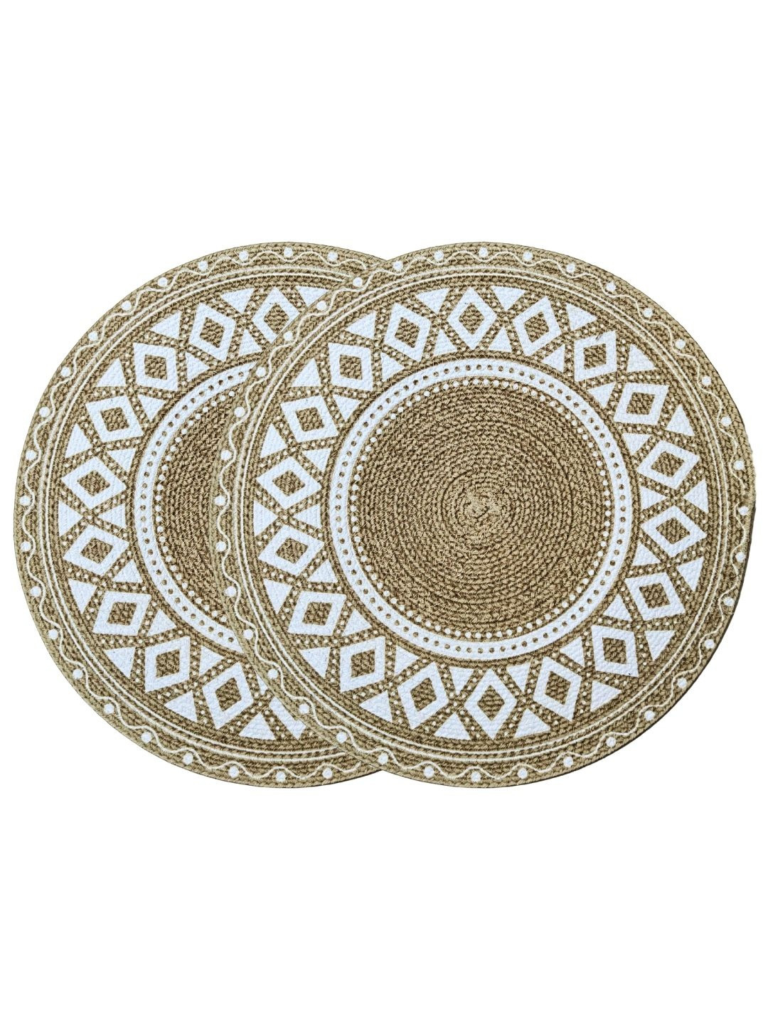 ROUGH ROAD STORE Set Of 2 Mandala Art Cotton Round Table Placemat