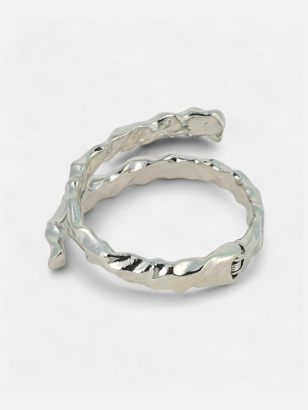 SOHI Set of 2 Women Silver-Plated Cuff Bracelets