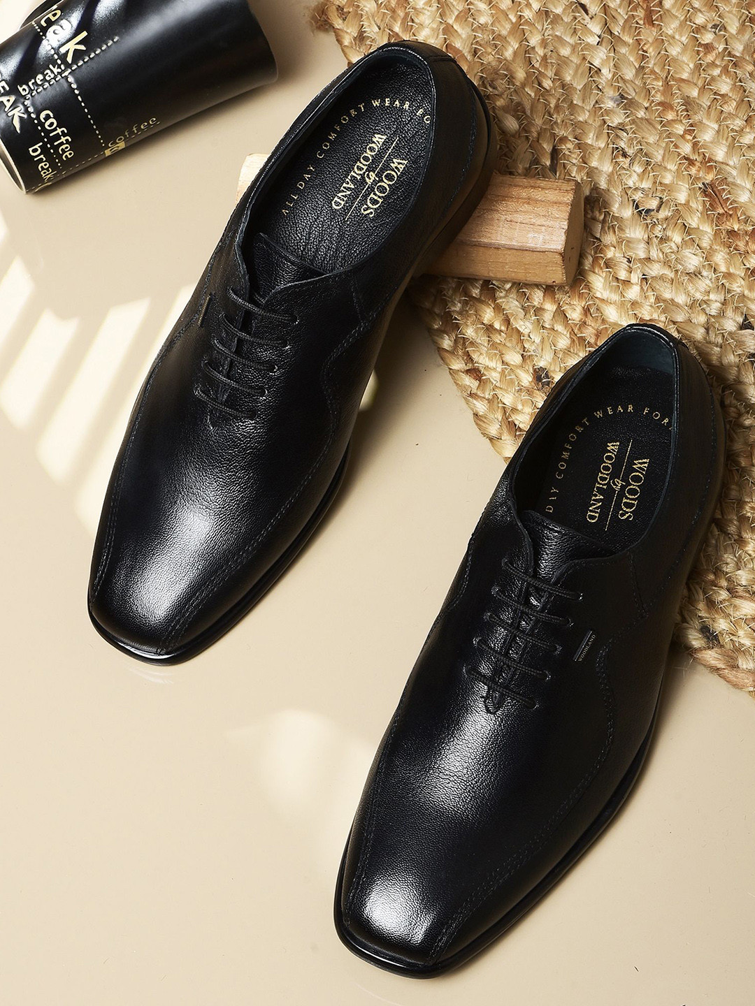 Woodland Men Round Toe Lace Ups Leather Formal Oxfords
