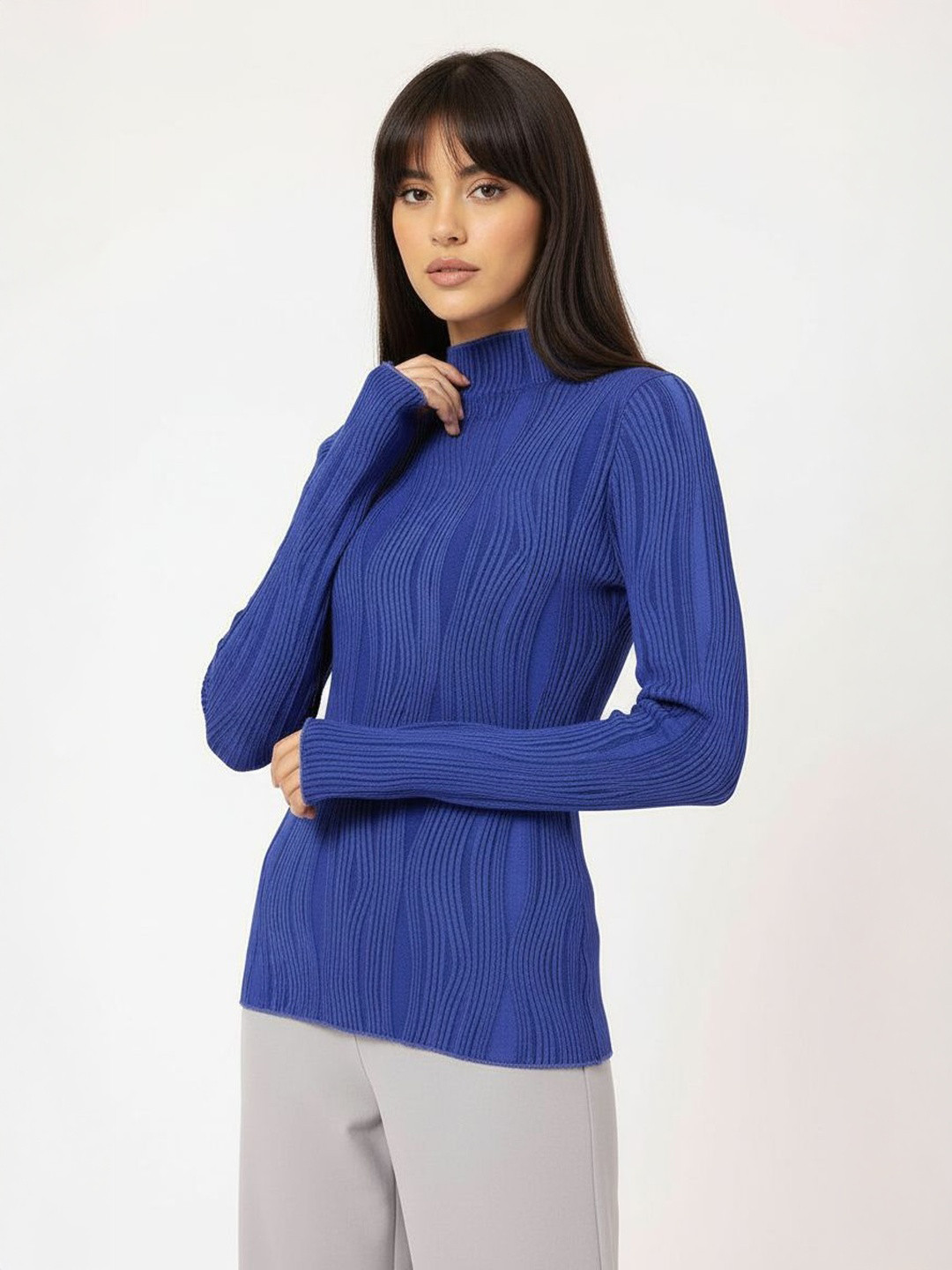 DressBerry Plisse Perfection Textured Fitted Top