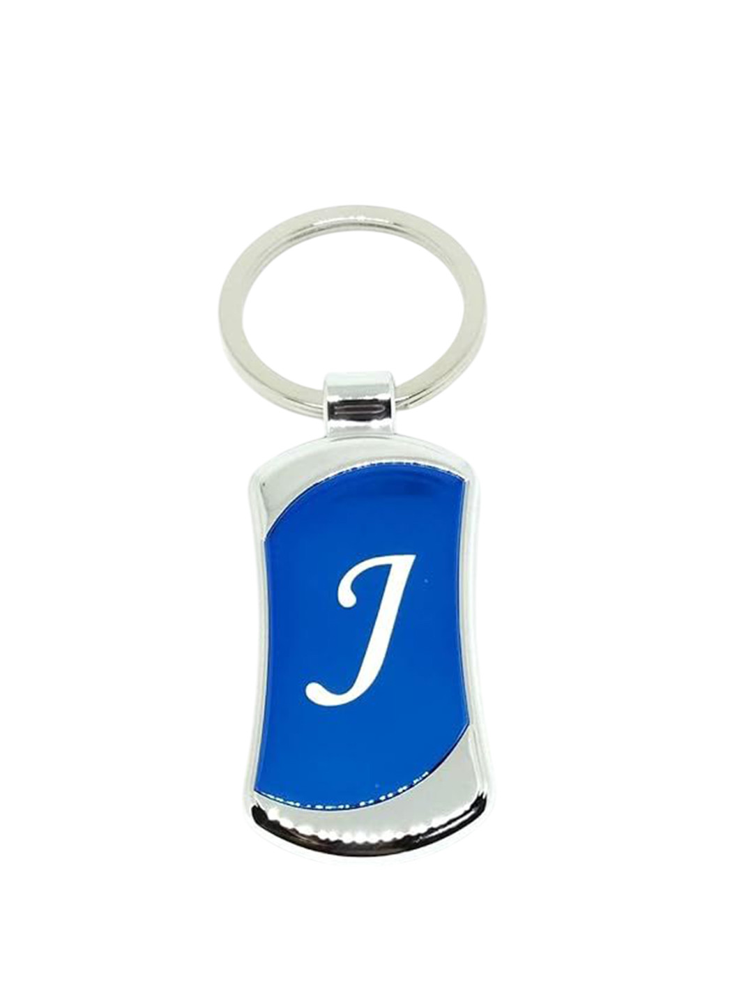 AUGEN Stainless Steel Alphabet Letter J Printed Key Chain