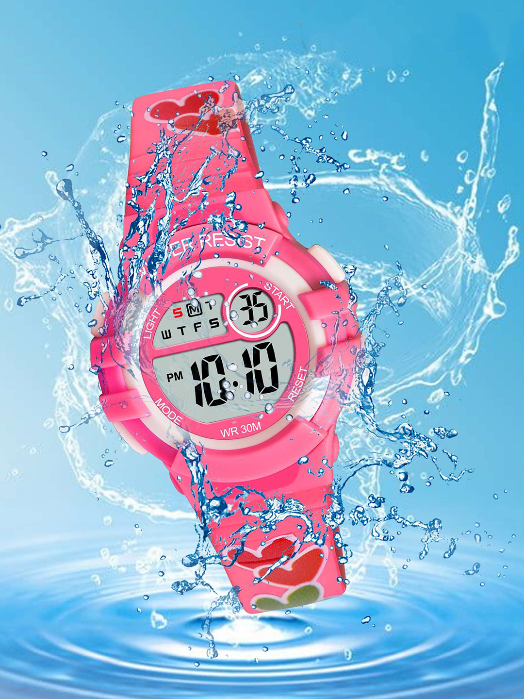 KIDSUN Kids Dial & Straps Digital Multi Function Watch 905_PINK_PINK