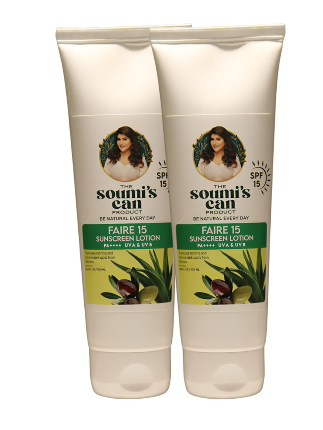 THE SOUMI'S CAN PRODUCT Pack of 2 Faire 15 Sunscreen Lotion - 100ml