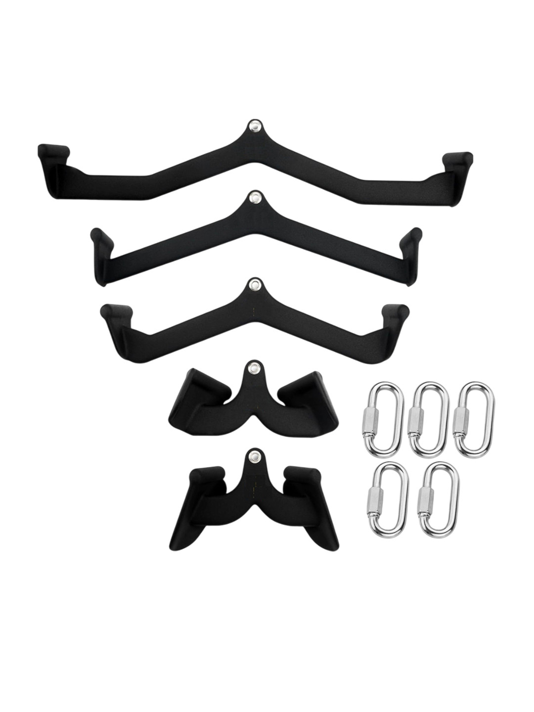 HackerX 10Pcs Back Tricep Bar & Handle Grips LAT Pull Down Bar With Oval Lock