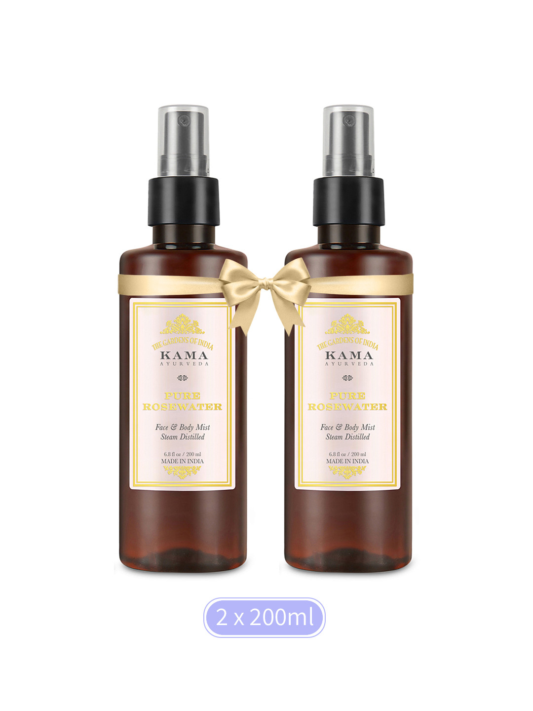 KAMA AYURVEDA Set of 2 Pure Rose Water Face & Body Mist - 200 ml Each