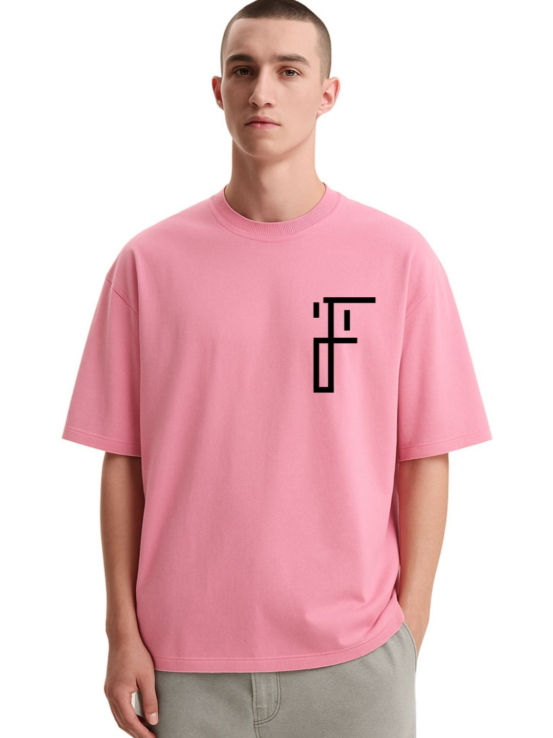 Fashnobic Men Dri-FIT Push Yourself Printed Round Neck Cotton Oversized T-shirt