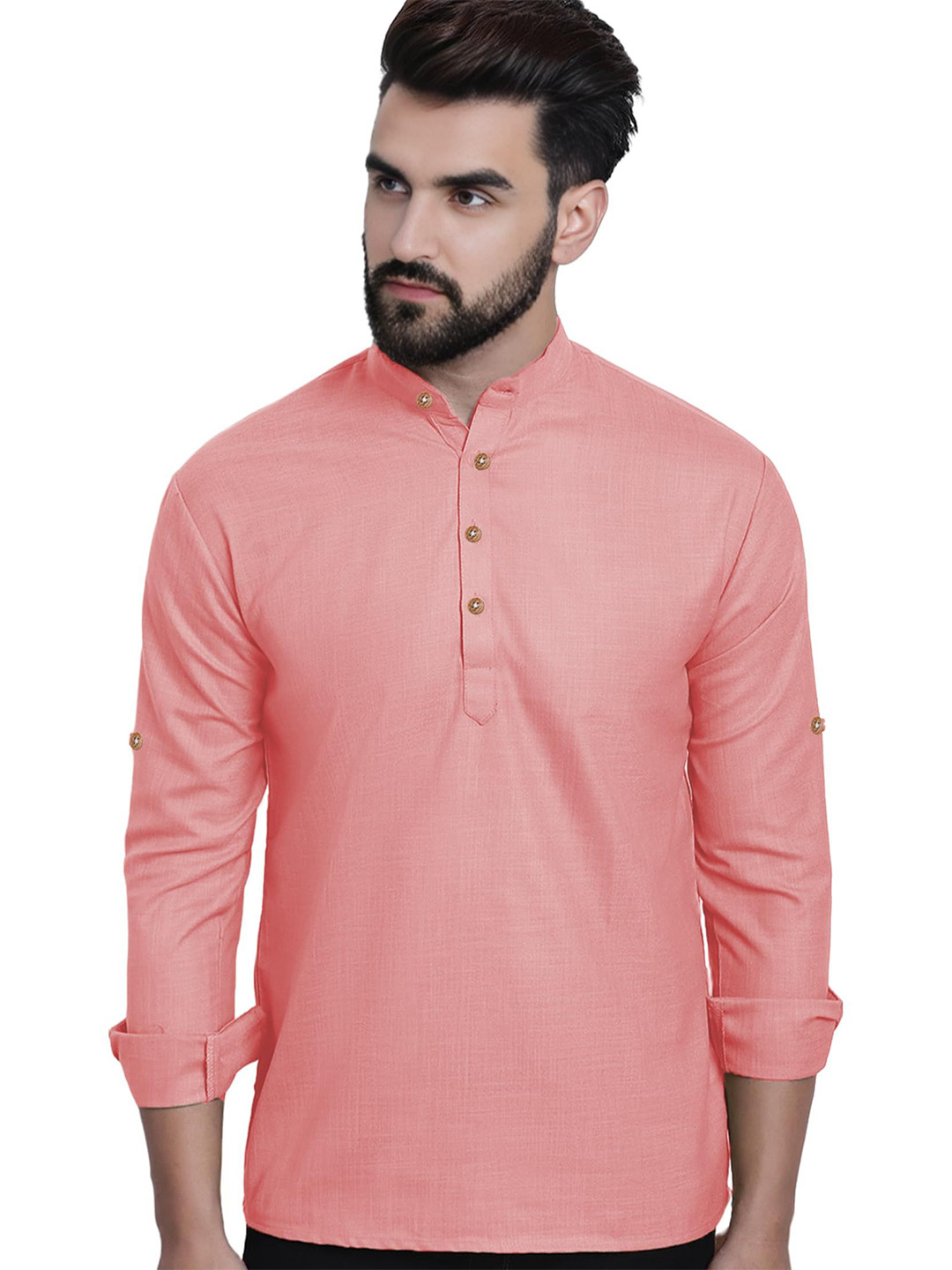 granthy Men Mandarin Collar Kurta