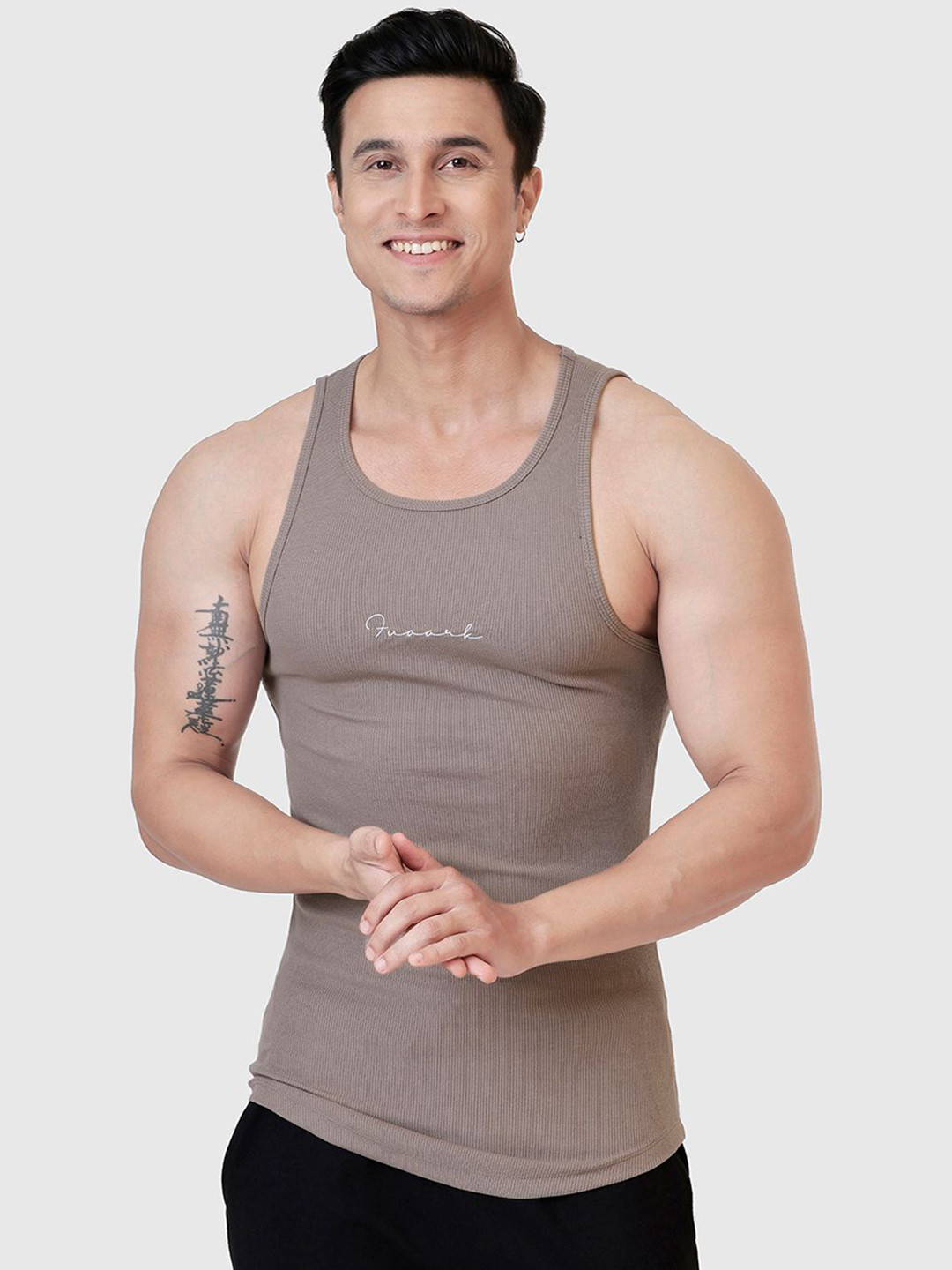 FUAARK Men Ribbed Slim Fit Tank Innerwear Vests