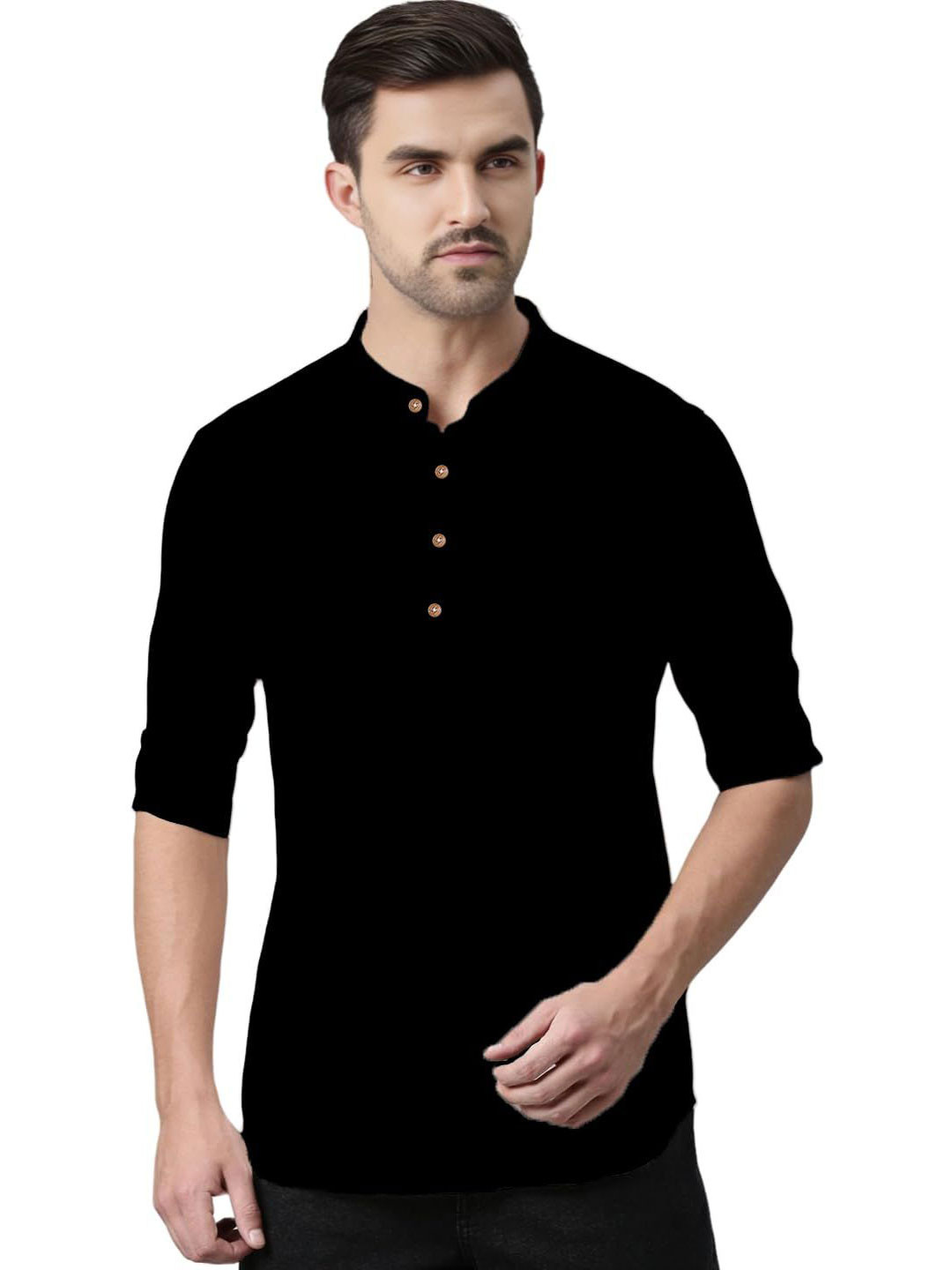 DOM Men's Cotton Short Kurta