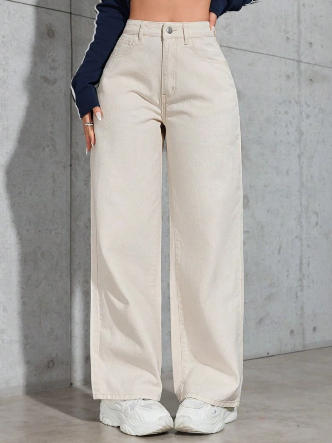 MWFASHION Women Wide Leg High-Rise Jeans