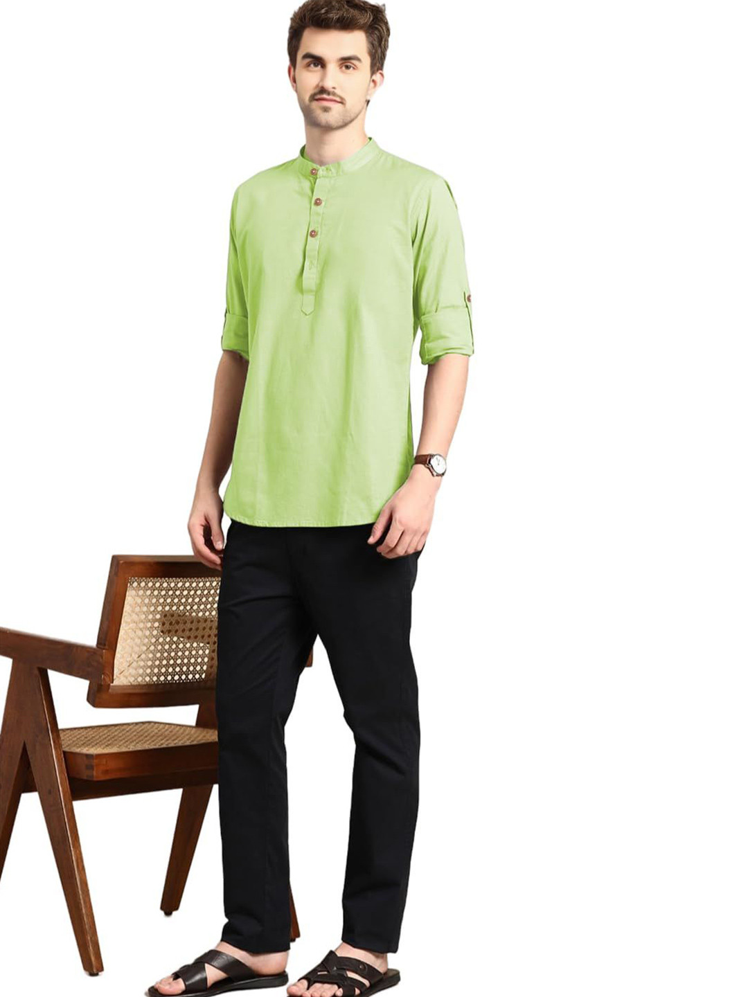 HAZEL CLOTHING Men Slim Fit Full Sleeve Straight Kurta
