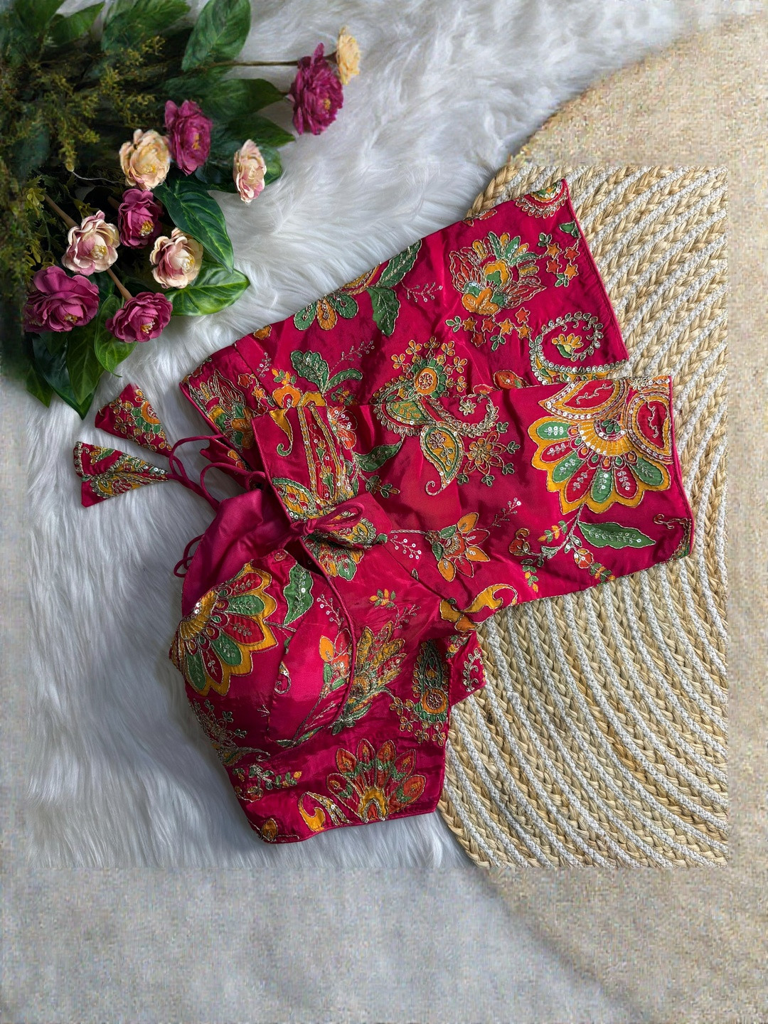 HERE&NOW Women Floral Embroidered Multi-Size Twist Blouse