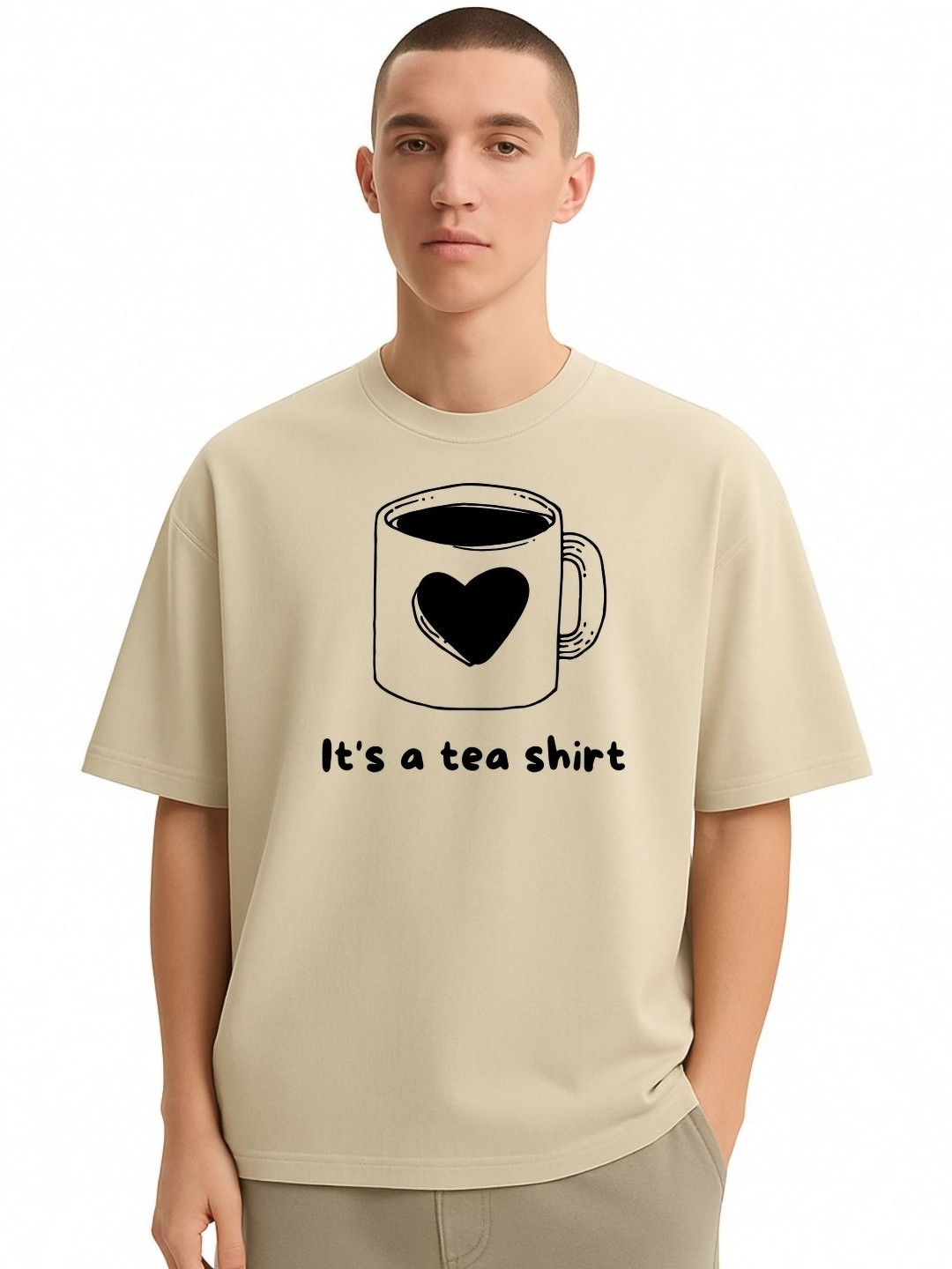 Fashnobic Men Dri-FIT Trendy Its Tea Shirt Printed Round Neck Cotton Oversized T-shirt