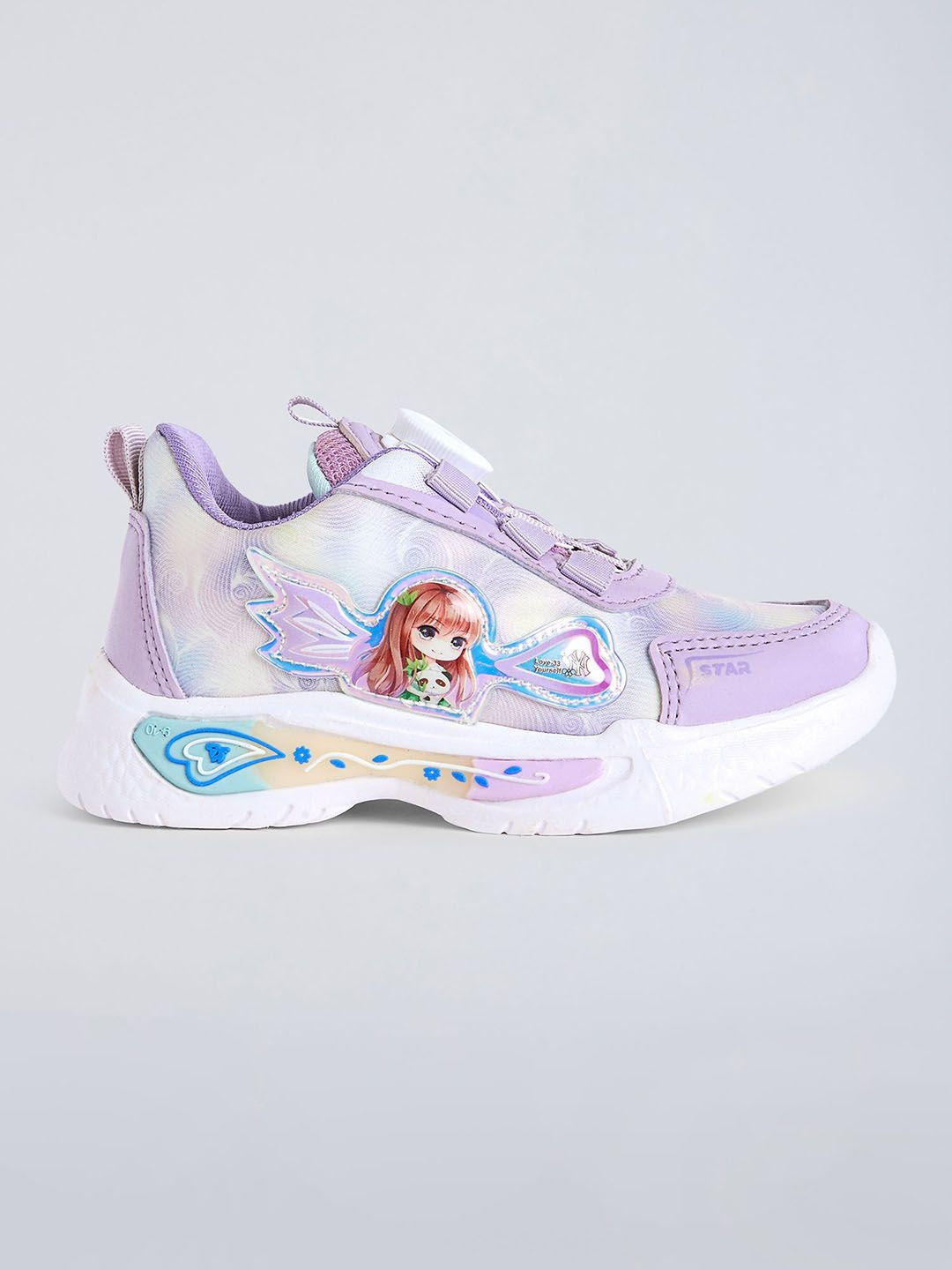 Hopscotch Purple PU Non-Marking Sports Shoes