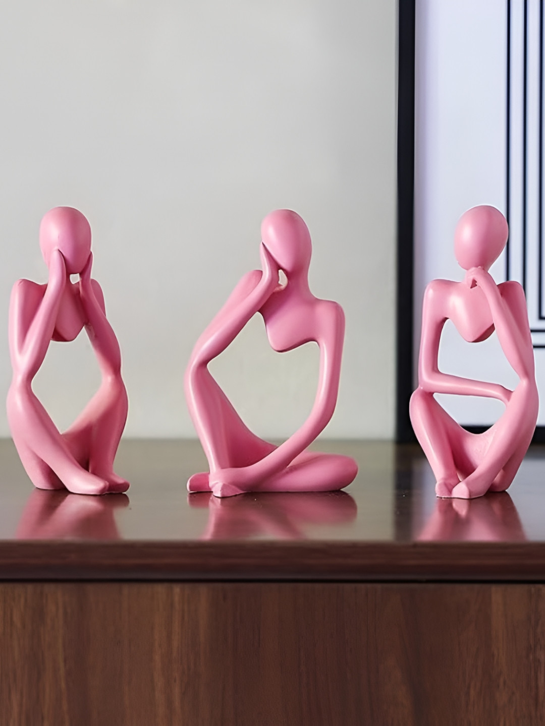 THE SACRED GIFTS Men Set Of 3 Housewarming Abstract Thinker Statue Figurine Showpieces