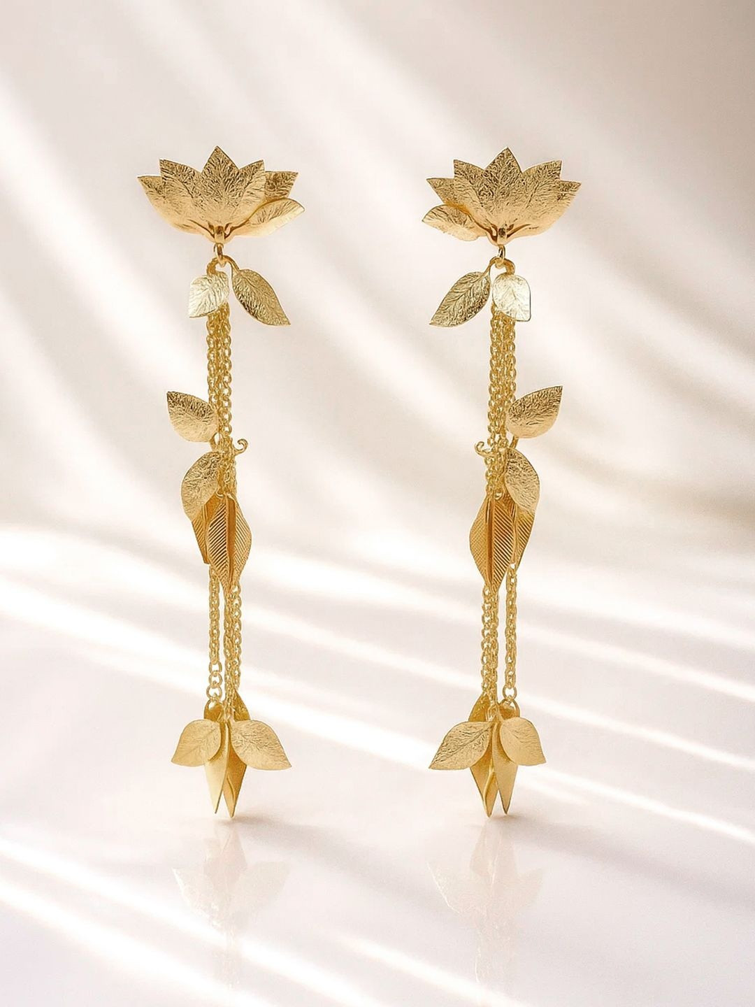 Rubans 18K Gold-Plated Floral Shaped Drop Earrings