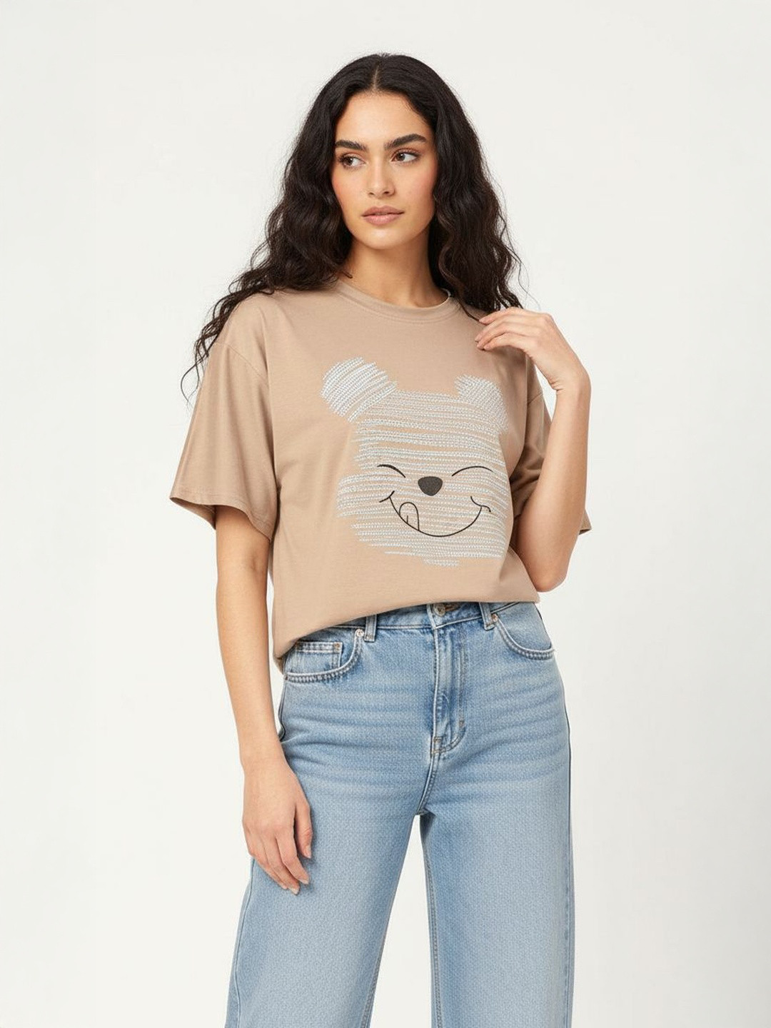 DressBerry Softly Styled Printed Relaxed Fit T-shirt