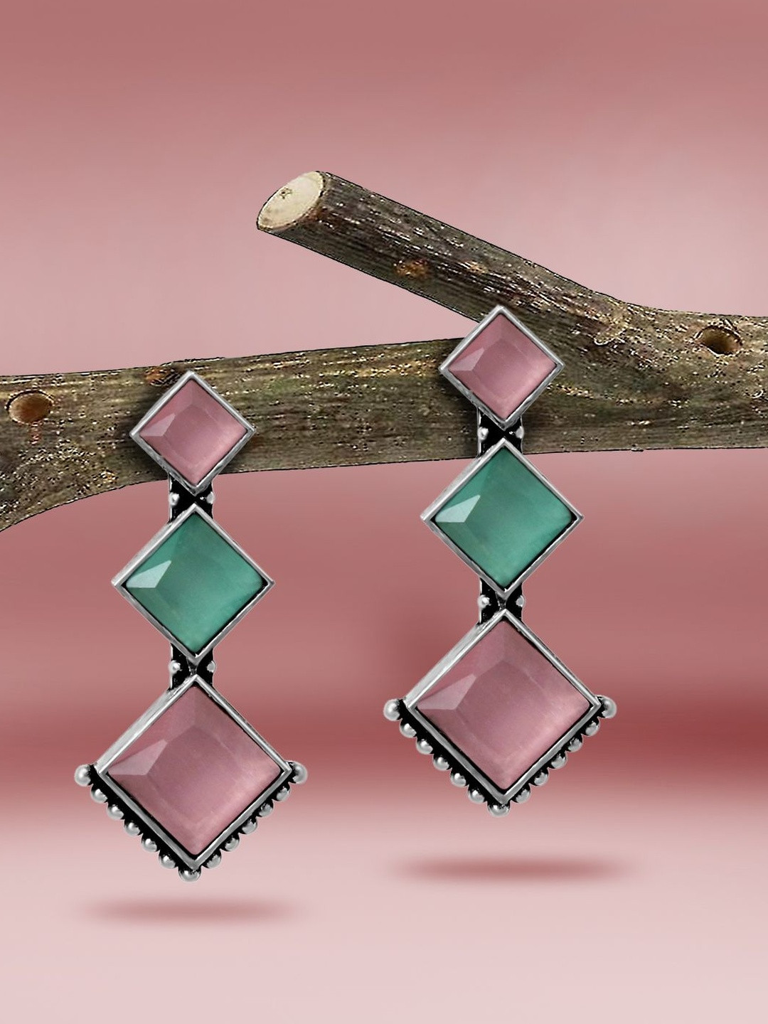 Joy of Jewels Women Geometric Shape Drop Earrings