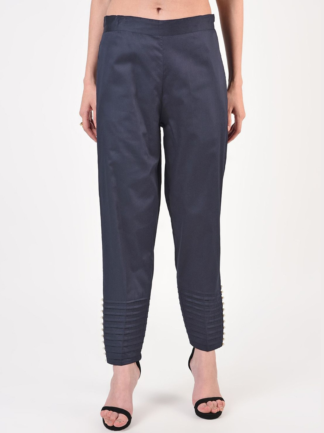 Moda Rapido Women Pure Cotton Pintex Pant with Pockets