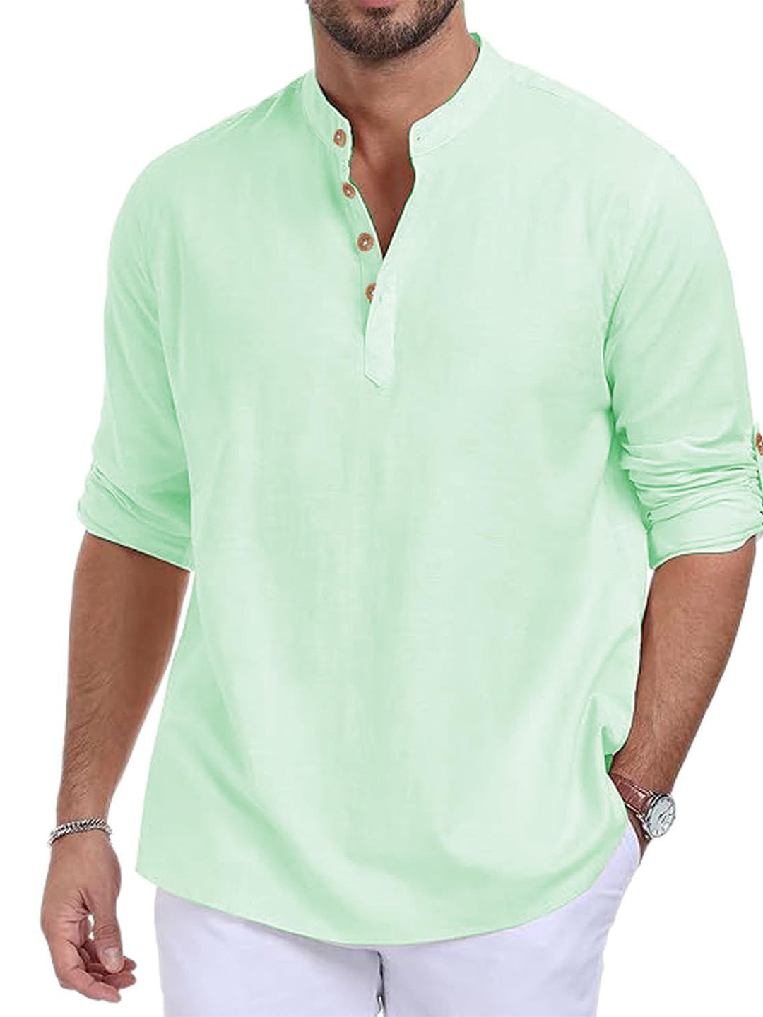 TrendiVastra Mandarin Collar Cotton Straight Kurta